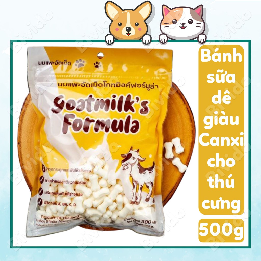 Xương sữa dê Goatmilk's Formula cho chó mèo hamster giàu canxi túi 500g - Bivido