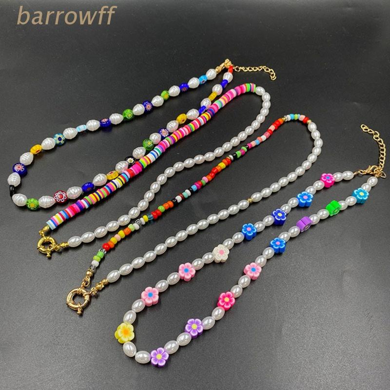 Brroa Set 4 Vòng Cổ Choker Xâu Hạt Nhiều Màu Sắc Có Thể Điều Chỉnh Dành Cho Nữ