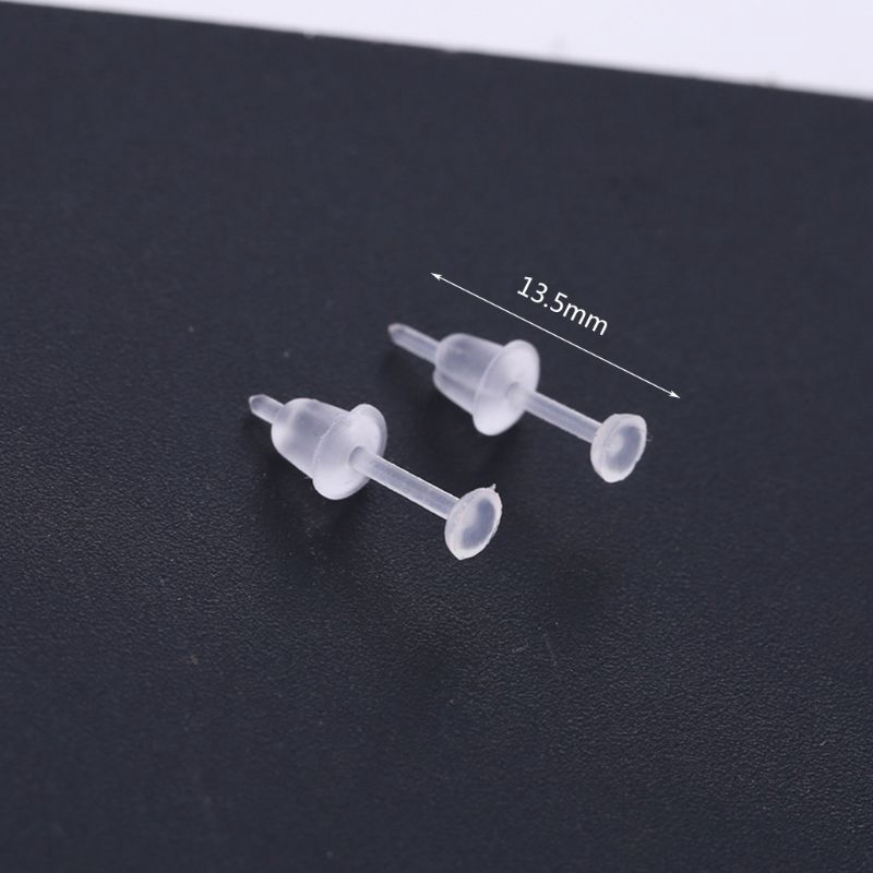 Bộ 100 ghim xỏ làm từ nhựa trong suốt không gây dị ứng cho khuyên tai resin DIY
