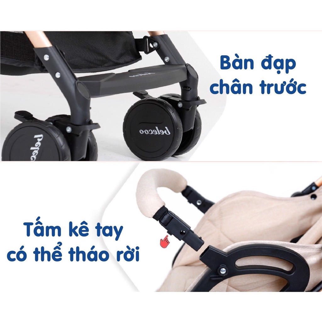 Xe đẩy gấp gọn cho bé Belecoo A8-1 chính hãng thiết kế chắc chắn tiện lợi cho bé 0-3 tuổi