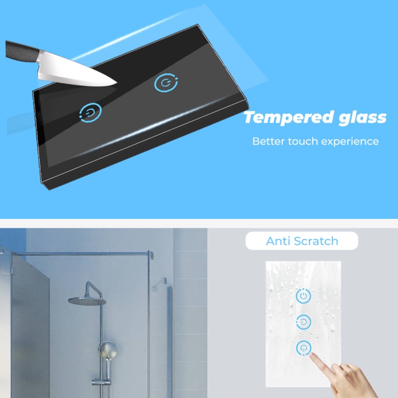 ⚡Ready stock⚡120 Wireless RF433 Switch Smart Touch Switch Panel 1/2/3gang  Freely Stick Wireless Switch