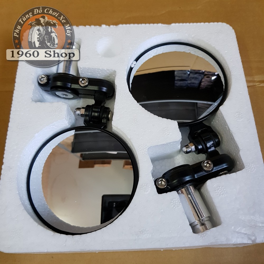 Gương gù tay lái xe máy nhôm cnc kính chiếu hậu - Kính Gù Tròn phù hợp độ Cafe Racer Tracker GD110 SU GN125 Win