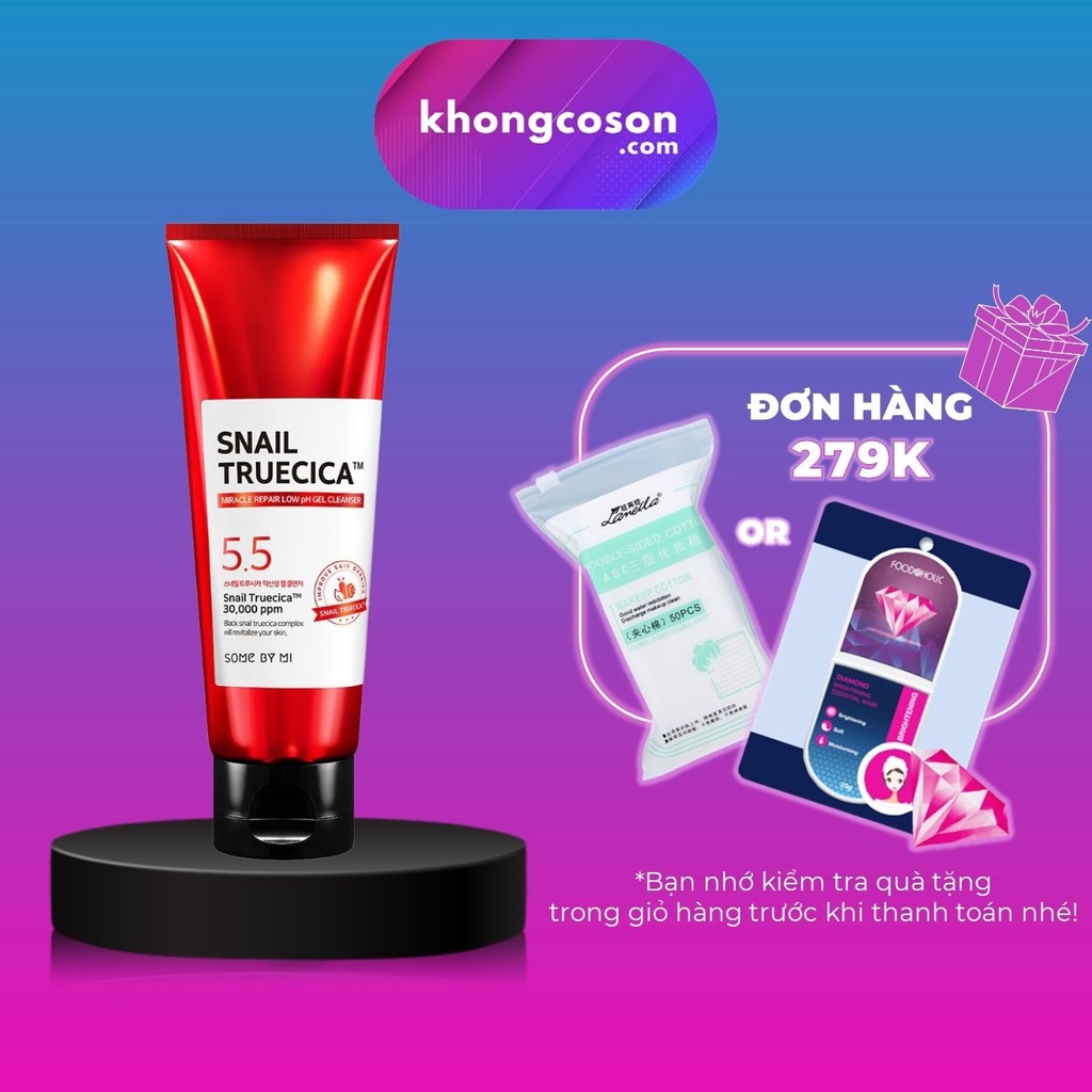 Sữa Rửa Mặt Some By Mi Ốc Sên Dưỡng Ẩm Phục Hồi Snail Truecica Miracle Repair Low PH Gel Cleanser 100ml - Khongcoson