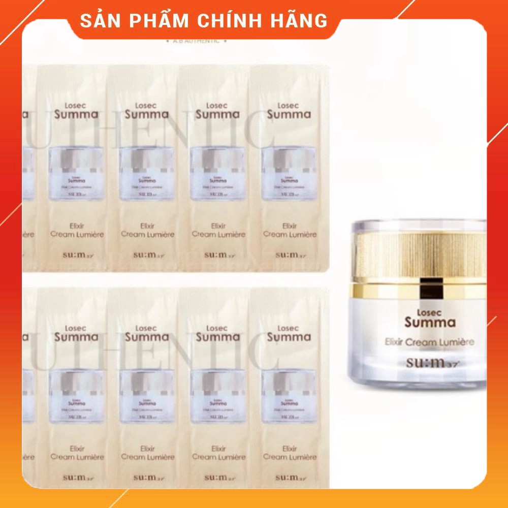 [Mẫu mới] Gói sample kem Sum37 losecSumma Elixir cream lumiere Sum 37 1ml chuyên dưỡng trắng, tái tạo trẻ hóa da