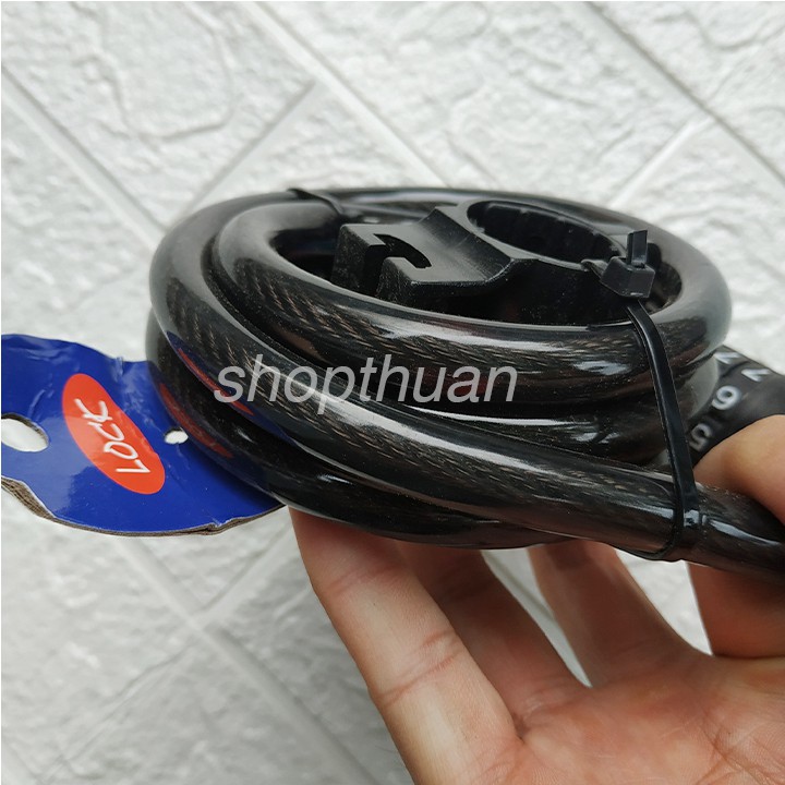Khoá dây xe đạp 5 số kích thước 12x1000mm- nhỏ gọn, tiện mang theo