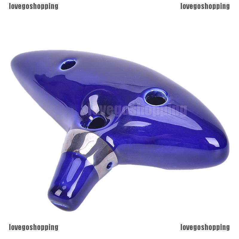 ❀BÁN CHẠY❀12 Hole Ocarina Ceramic Alto C of Ocarina Flute Blue Ocarina Musical Instrument