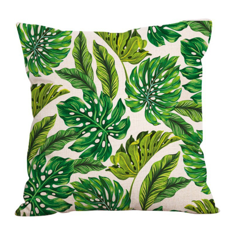 Vỏ gối vải linen họa tiết cây cối nhiệt đới | BigBuy360 - bigbuy360.vn