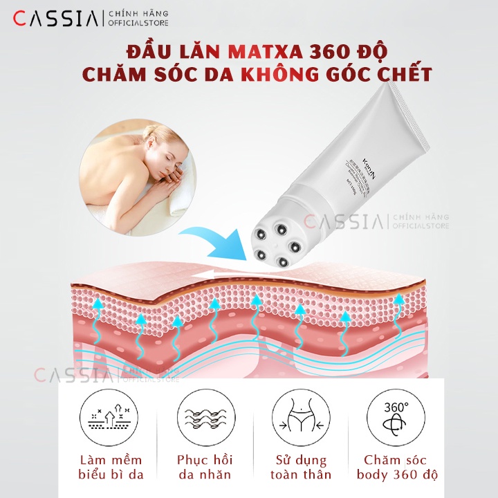 Kem Dưỡng Da Cổ Kèm Đầu Lăn Massage Giảm Nếp Nhăn, Mặt Nạ Cổ Chống Lão Hóa, Giúp Da Cổ Trắng Mịn Săn Chắc KANJN