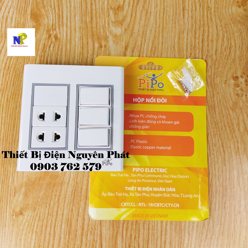 Bảng Điện PiPo Giả Âm Ráp Sẳn PN20 - Hàng Cao Cấp