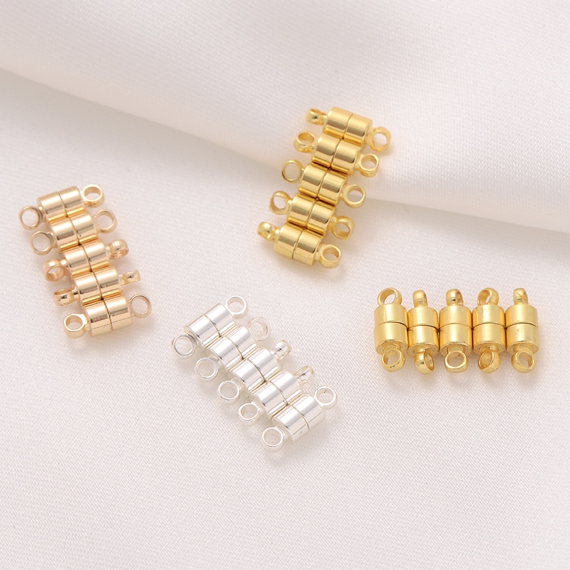 Khóa Cài Từ Tính Bằng Đồng 14K Màu Vàng/ Bạc Chuyên Dụng Làm Vòng Tay/Vòng Cổ diy