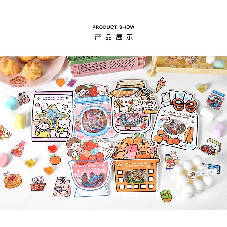 Bộ sticker/ Hình dán Hoạ Tiết Món Ăn Sinh Động (40 Hình)