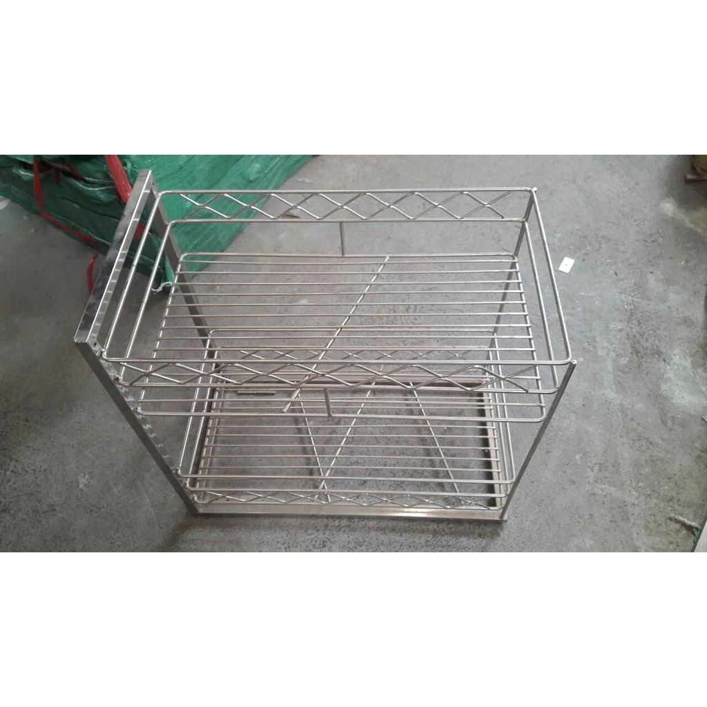 Kệ để gia vị đa năng làm bằng chất liệu Inox 304 không gỉ sét, nan tròn bền đẹp, chắc chắn