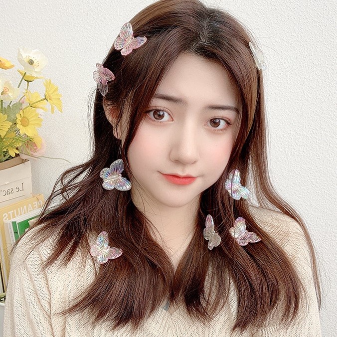 Kẹp Tóc Bướm Lấp Lánh Kiểu Hologram ❤️ Kẹp Tóc Xinh Xắn | Yong by Yong