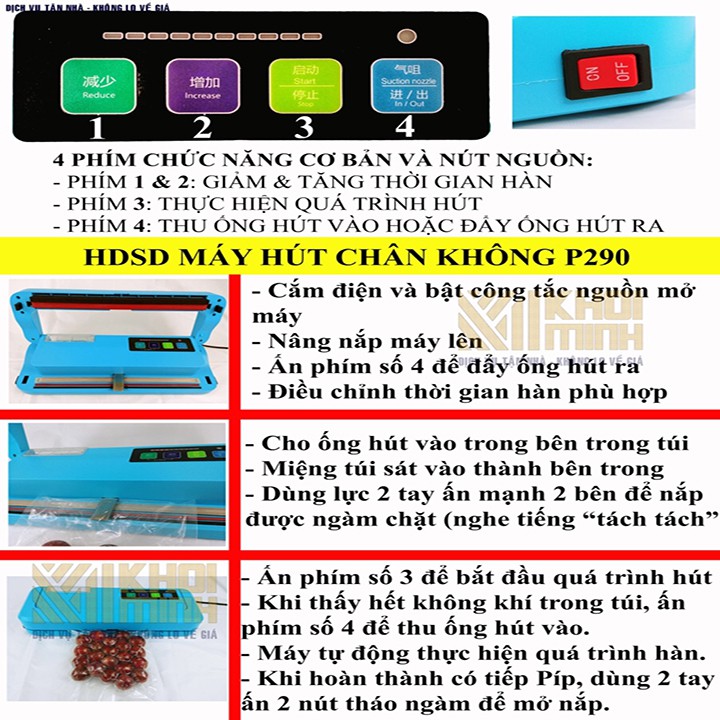 Máy Hút Chân Không P290 - Không Kén Bao Bì, Bọc Hút