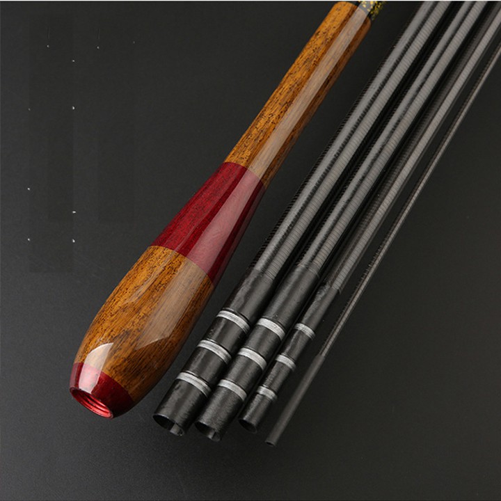 Cần câu tay carbon siêu nhẹ xoắn toàn thân 4H vân gỗ- cần tay số 66  -giá rẻ-