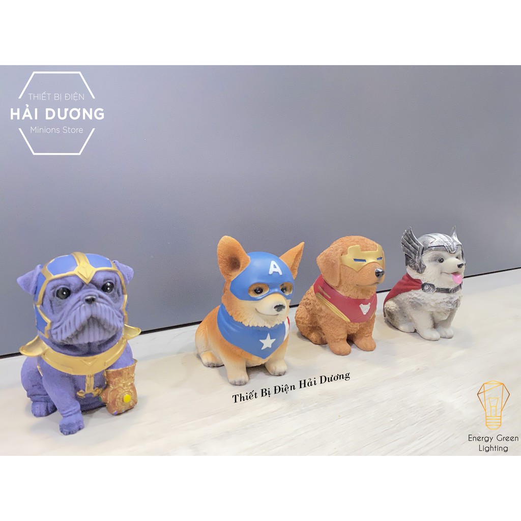 Bộ Tượng Cún Siêu Anh Hùng Đút Tiền Tiết Kiệm Dễ Thương - Corgi Và Những Người Bạn - Quà Tặng Decor Căn Phòng Ý Nghĩa