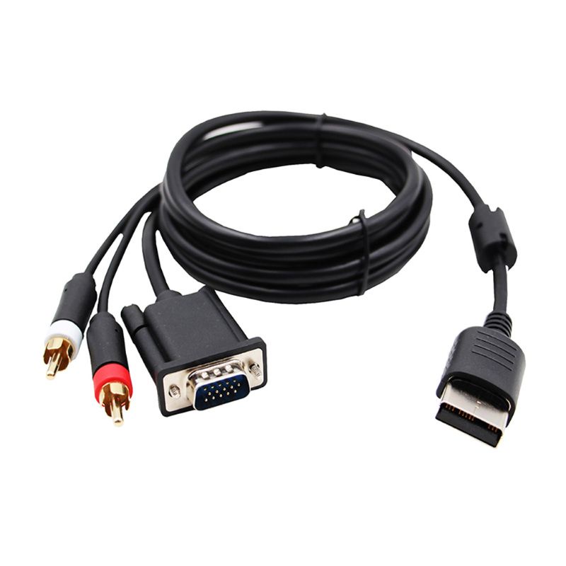 Cáp ChuyểN ĐổI 3 5mm Sang 2 ĐầU RCA Cho DC DreamCast Sang VGA