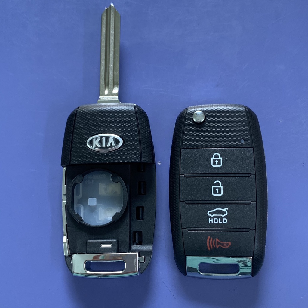 Vỏ Chìa Khóa Gập Thông Minh Dành Cho Xe KIA 4 Nút Bấm [Màu Đen]