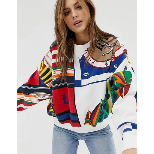 Áo Polo Hoodie Cổ Tròn Tay Dài Hoạ Tiết - 3388