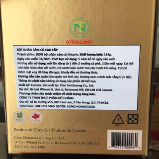 Bột Nhân Sâm củ cao cấp Canada