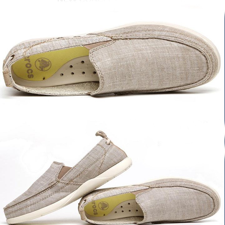 GIÀY LƯỜI C.ROC.S VẢI THÔ WALU CHAMBRAY CHO NAM MÀU KAKI | BigBuy360 - bigbuy360.vn