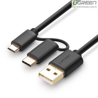 Cáp usb ra micro usb và type-c dài 1,5m chính hãng ugreen 30177