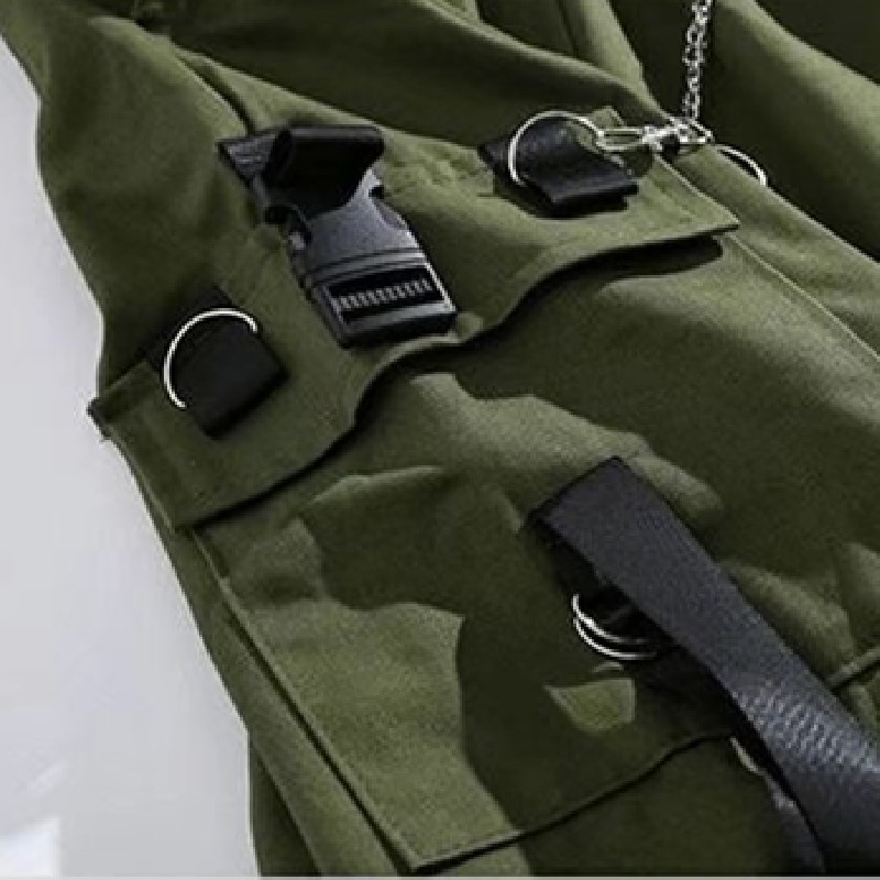 【M-4XL】Quần Short Nam Dáng Rộng Phối Túi Lớn Phong Cách Hip Hop Thời Trang Mùa Hè