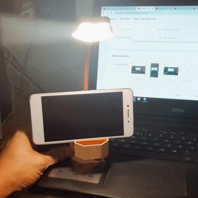 Đèn Học Để Bàn Chống Cận Mini, Đèn Học Sinh LED, Tích Điện 12h Siêu Sáng có khay để điện thoại tiện lợi mẫu mới 2021