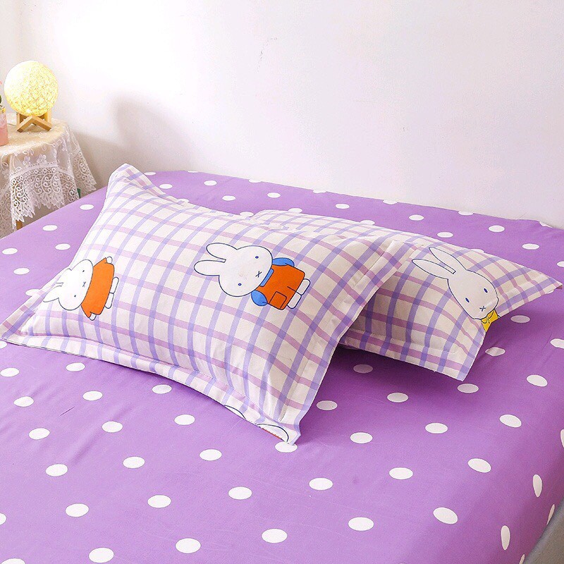 Bộ Chăn Ga Cotton Poly  - Mẫu Thỏ Tím