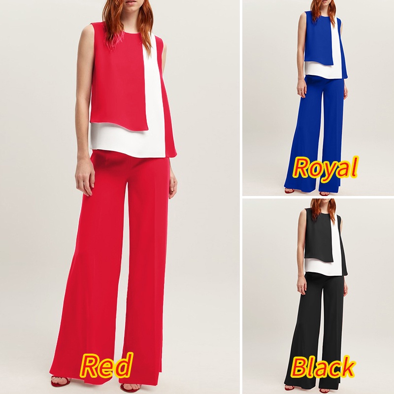 Set đồ 2 mảnh Zanzea gồm áo không tay và quần dài ống rộng thời trang nữ tính