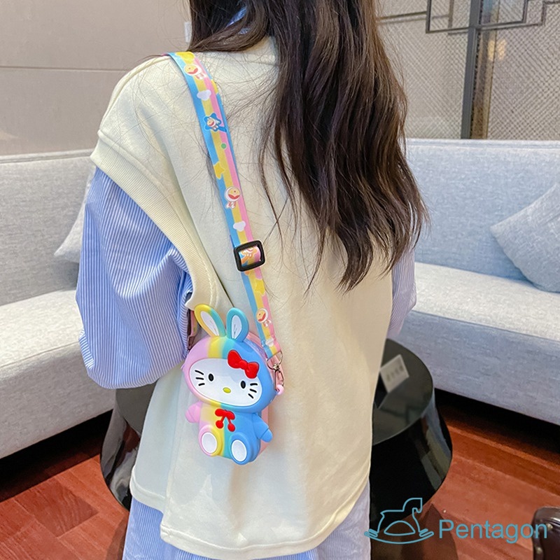 Túi Đeo Chéo Bằng Silicon Họa Tiết Hoạt Hình Phong Cách Phương Tây Cho Bé