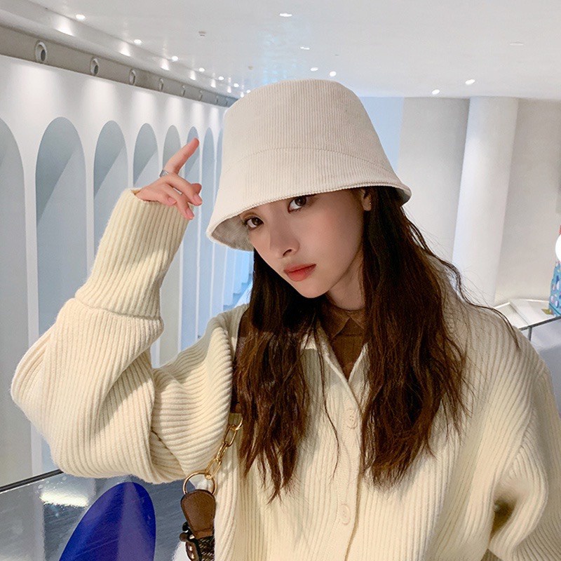 Mũ bucket trơn Nón tai bèo vành cụp Chất Nhung Hagu 424 trơn nhiều màu sắc Ulzzang form unisex nam nữ