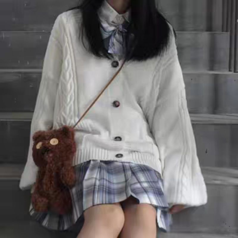 Áo khoác len lolita JK siêu xinh Form to☘️ Có ảnh thật sẵn