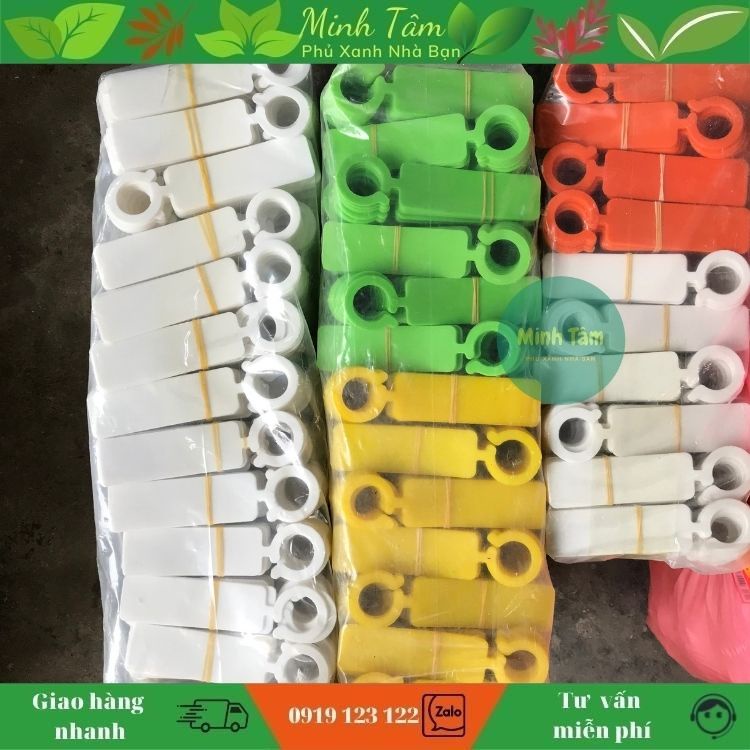 Set 100 thẻ ghi tên nhựa có móc treo tiên lợi