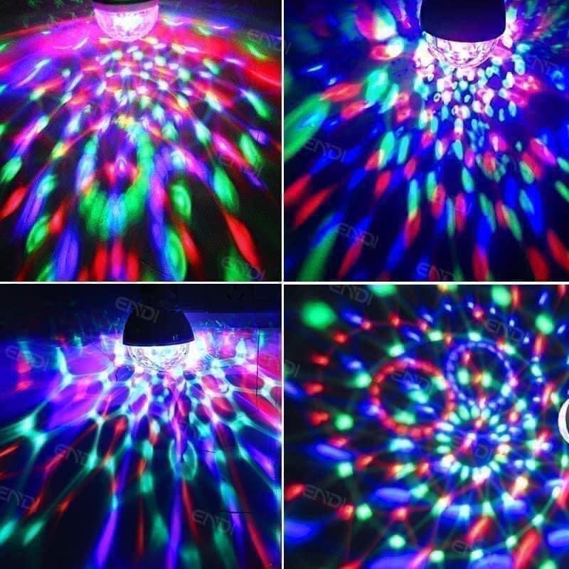 Đèn led xoay 7 màu vũ trường nháy chớp theo nhạc bay phòng sân khấu hiệu ứng 360
