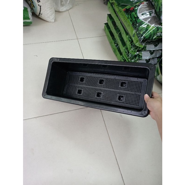 Chậu Nhựa Chữ Nhật Đen Chuyên Trồng Cây Cảnh Và Nuôi Cá Kích Thước 48x20cm (MRN-001-0DEN)