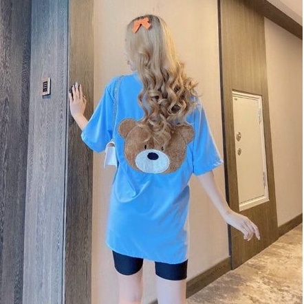 Áo sơ mi tay lỡ thêu hình sau lưng siêu cưng ❤ ALOHASHOP