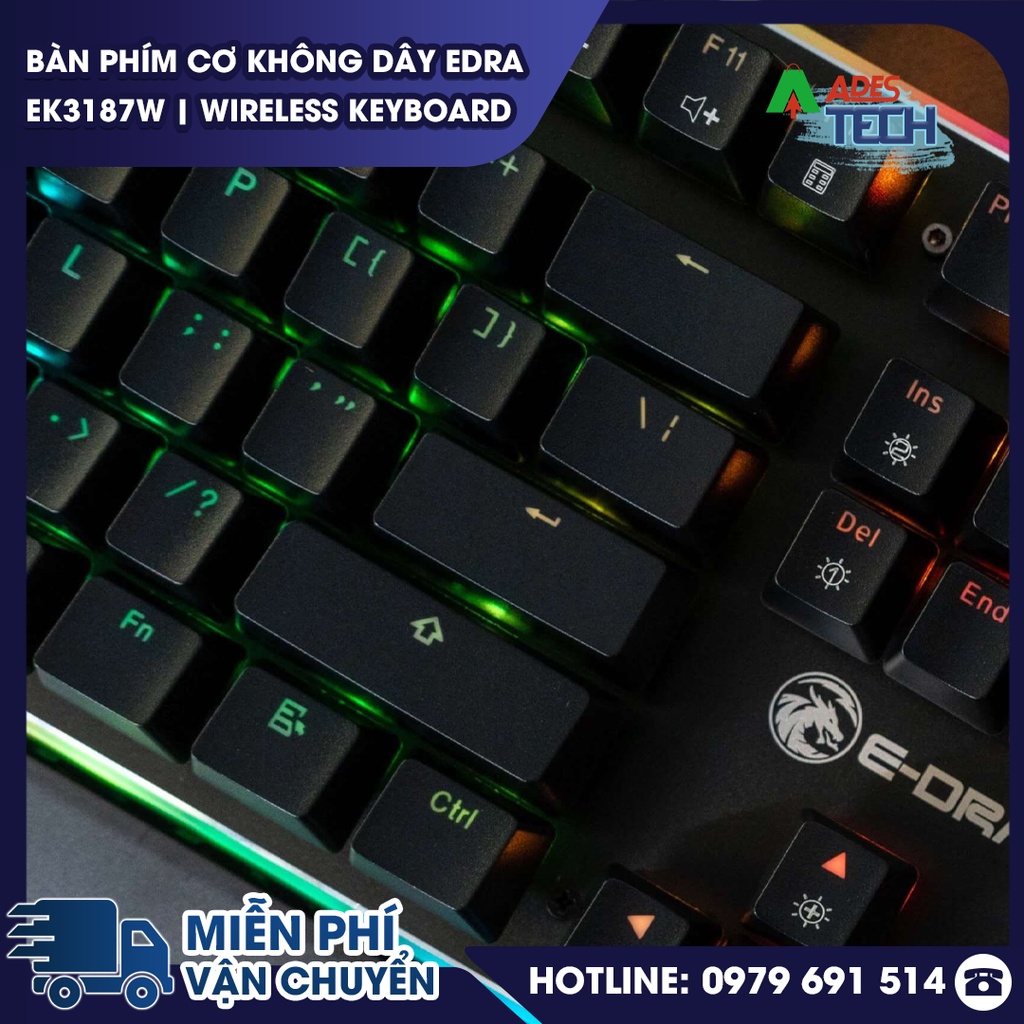 Bàn phím quang cơ Gaming EDRA EK308 RGB Plus - Bảo hành 24 tháng