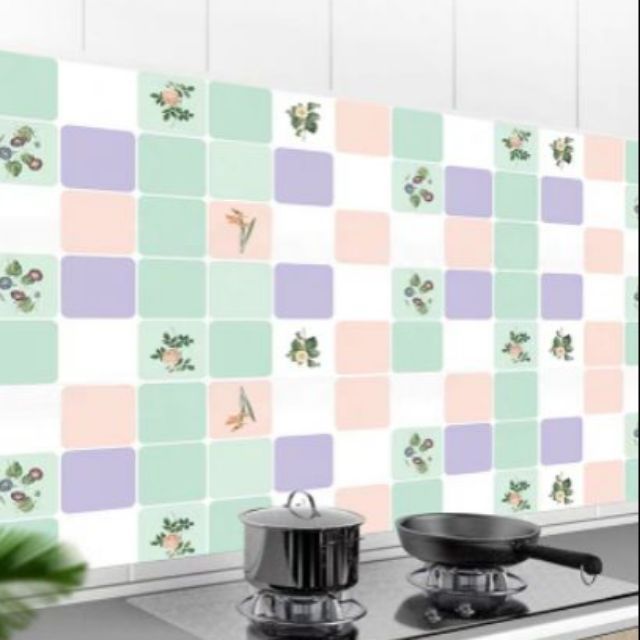 Decal dán bếp tráng nhôm cách nhiệt nhánh cây xanh khổ 60cm