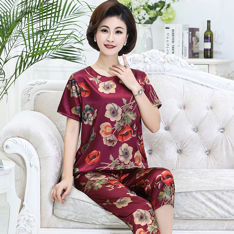 Bộ đồ trung niên ngắn tay lụa mặc siêu mát cực đẹp