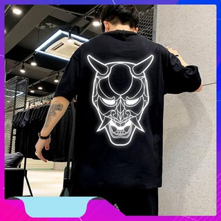 Áo thun phản quang tay lỡ quỷ oni
