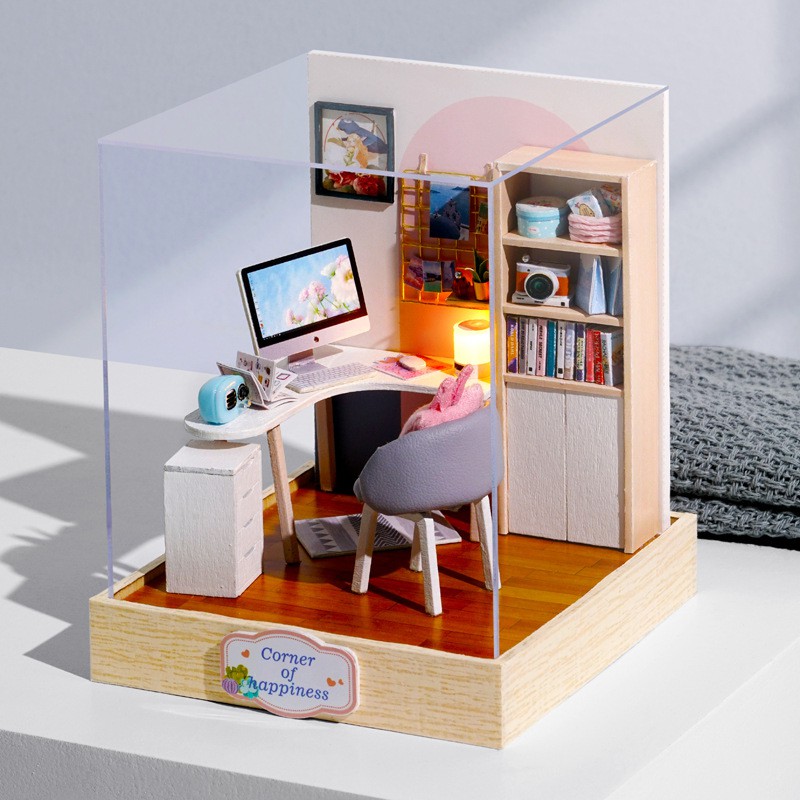 Mô hình nhà búp bê DIY Doll House Miniature_WORLD OF CREATIVITY _Tặng TẤM CHE BỤI + KEO