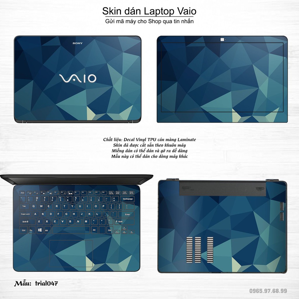 Skin dán Laptop Sony Vaio in hình Đa giác _nhiều mẫu 8 (inbox mã máy cho Shop)