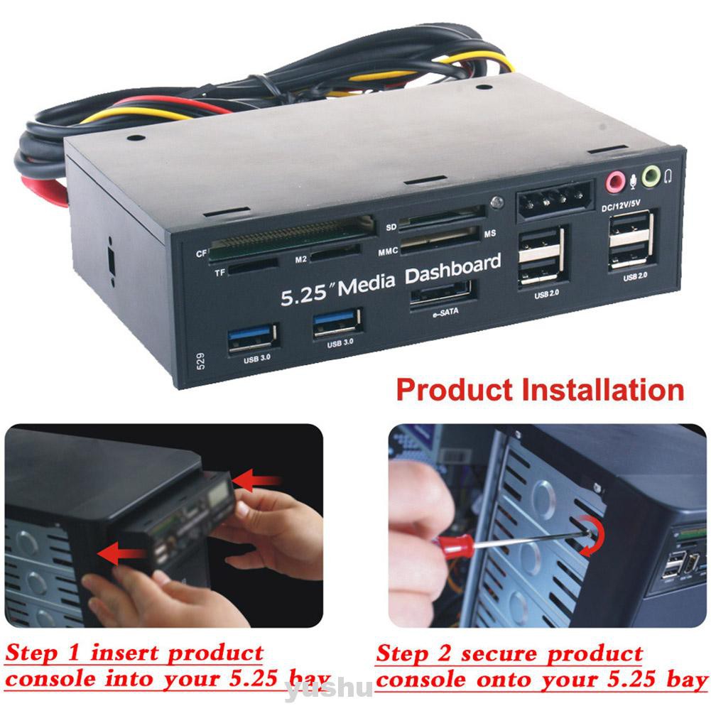 Professional ABS High Speed Easy Install With Screws LED Indicator Audio Interface USB 3.0 Hub Media Dashboard