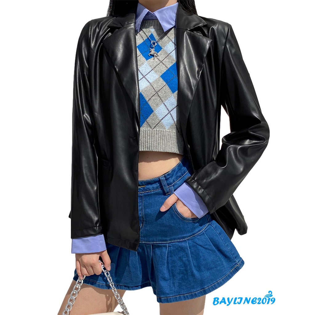 Áo Khoác Da Pu Thời Trang Cá Tính Dành Cho Nữ