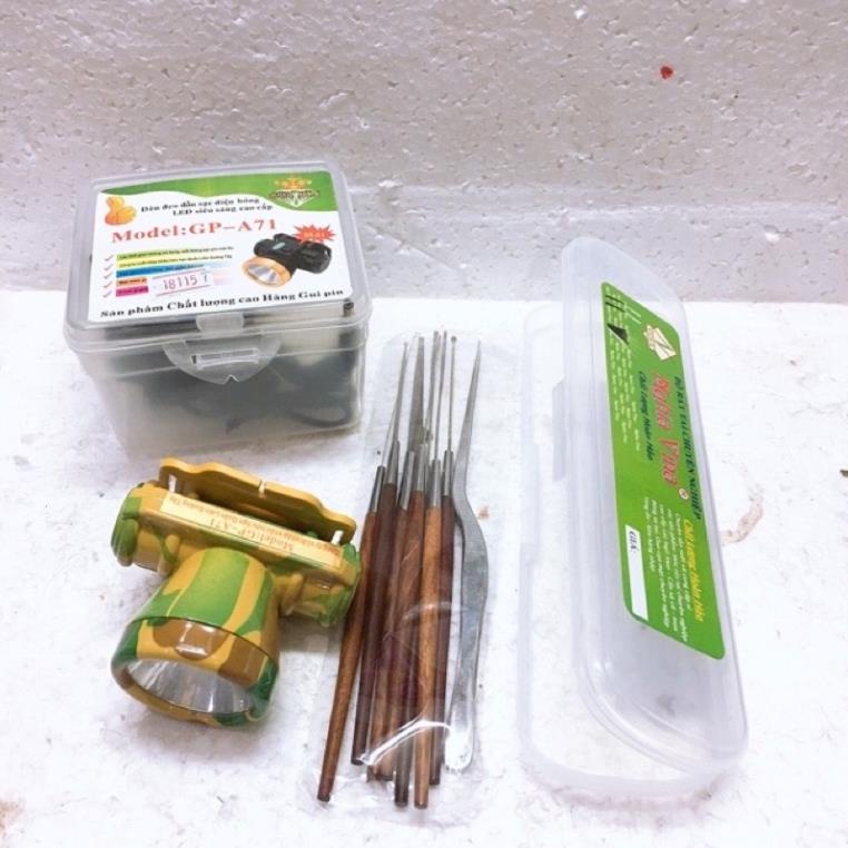 Combo Bộ Lấy Ráy Tai 8 Món và Đèn Lấy Rái Tai Đội Đầu (Có Hộp Nhựa)