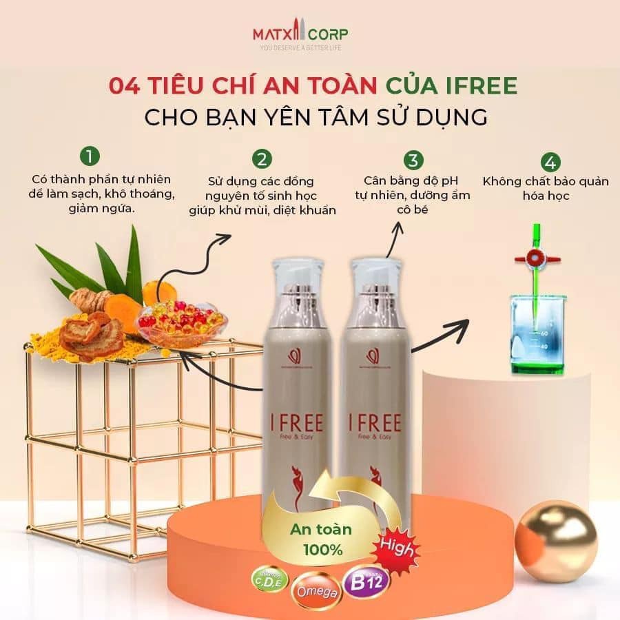 Dung dịch vệ sinh sinh học ifree trị viêm ngứa - tặng kèm nước hoa vùng kín