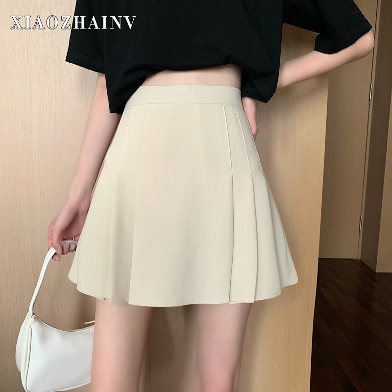 Chân Váy Xiaozhainv Dáng Chữ A Lưng Cao Phong Cách Hàn Quốc Nữ Tính