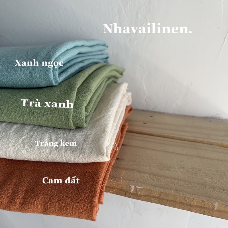 Vải thô đũi ( cotton nhăn) tone pastel