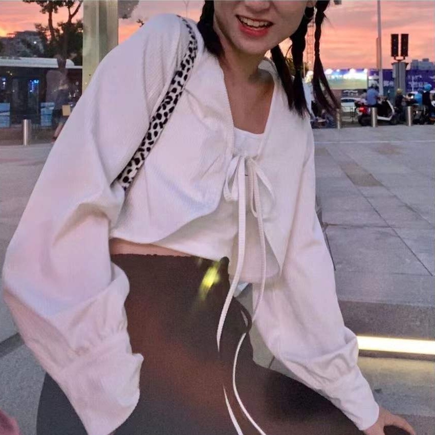 Áo Khoác cardigan Vải Lụa Lạnh Mỏng Màu Trơn Tay Phồng Thời Trang Mùa Hè Dành Cho Nữ